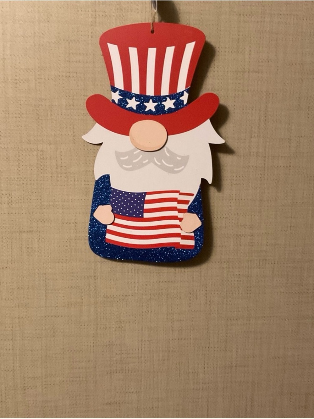 Patriotic Gnome Wall Hanger - Red, White & Blue